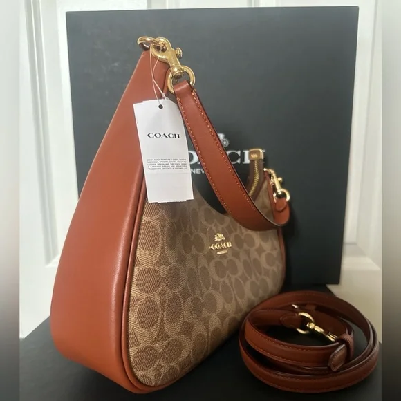 NWT coach!! Twisted Teri Shoulder Bag In Signature Canvas - Picture 4 of 8